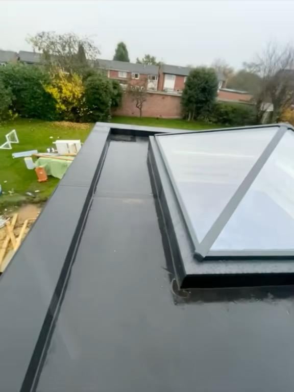 Roof lantern set into a finished flat roof
